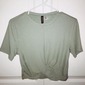 mint green crop top